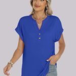 Embrace Effortless Summer Style with 2025’s Trending Flowy Henley Tops 09