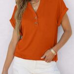 Embrace Effortless Summer Style with 2025’s Trending Flowy Henley Tops 15