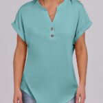 Embrace Effortless Summer Style with 2025’s Trending Flowy Henley Tops 25