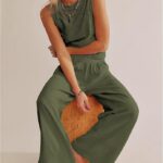 Stay Cool Comfy_ Women Linen Cotton Lounge Pants Palazzo Wide Leg 09