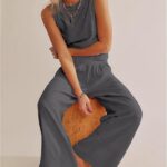 Stay Cool Comfy_ Women Linen Cotton Lounge Pants Palazzo Wide Leg 10