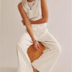 Stay Cool Comfy_ Women Linen Cotton Lounge Pants Palazzo Wide Leg 16