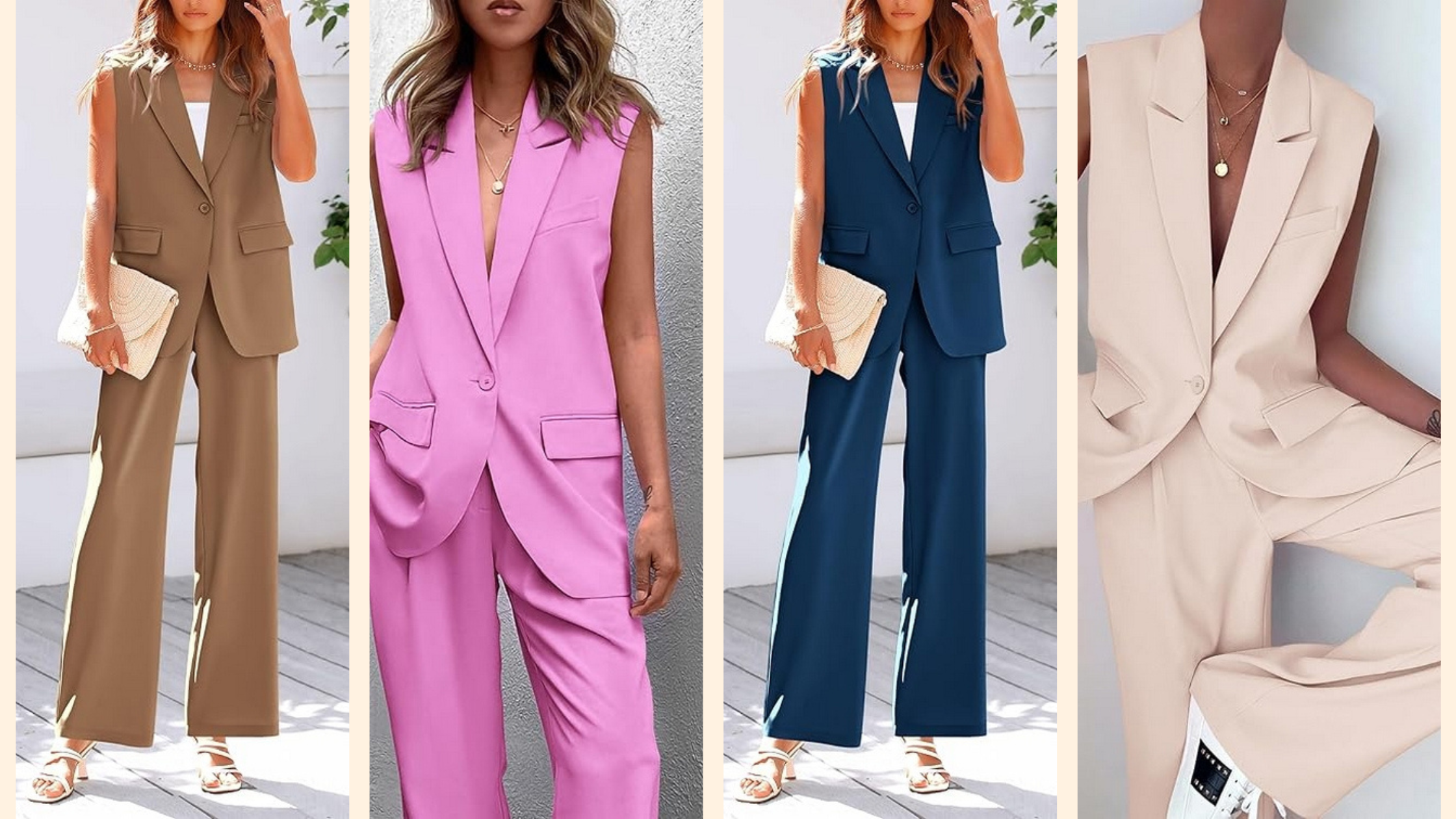 Stylish Sleeveless Suit Vest and Wide Leg Pants The Ultimate Business Casual Blazer Set for Modern Professionals