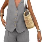 V Neck Waistcoat and Shorts Sets_ The Power Look of the Season 08