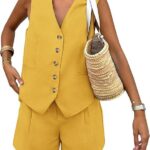 V Neck Waistcoat and Shorts Sets_ The Power Look of the Season 09